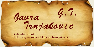 Gavra Trnjaković vizit kartica